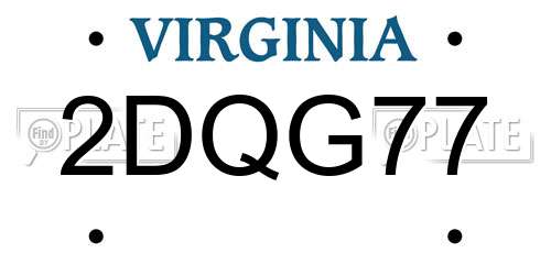 2DQG77 Virginia License Plate