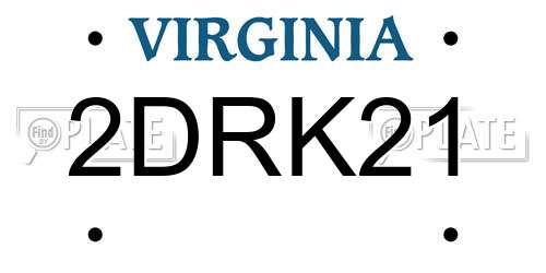 2DRK21 Virginia License Plate