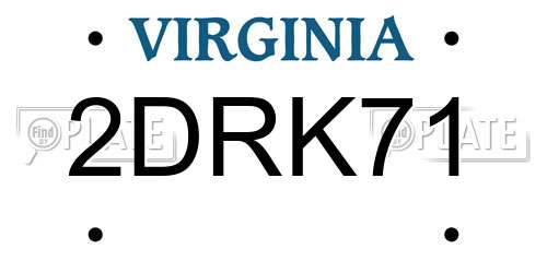 2DRK71 Virginia License Plate