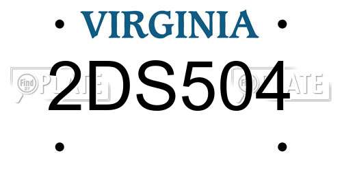 2DS504 Virginia License Plate