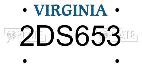 2DS653 Virginia License Plate