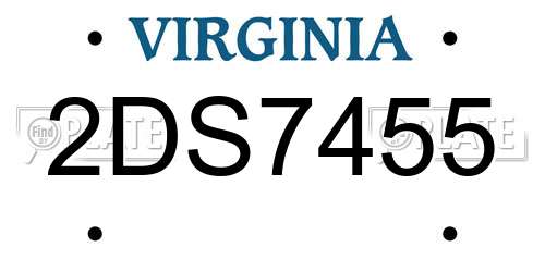 2DS7455 Virginia License Plate