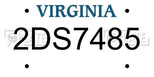 2DS7485 Virginia License Plate