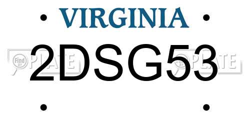 2DSG53 Virginia License Plate