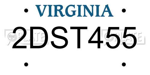 2DST455 Virginia License Plate