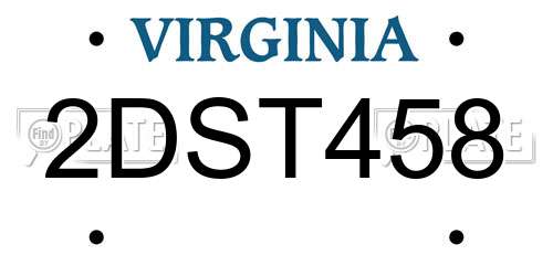 2DST458 Virginia License Plate