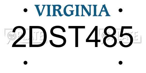 2DST485 Virginia License Plate