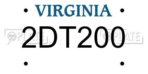 2DT200 Virginia License Plate