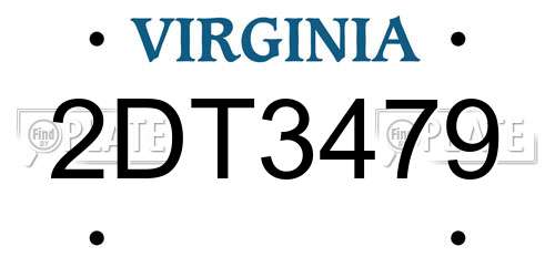 2DT3479 Virginia License Plate
