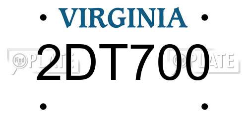 2DT700 Virginia License Plate