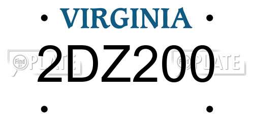 2DZ200 Virginia License Plate