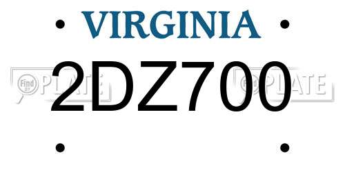 2DZ700 Virginia License Plate
