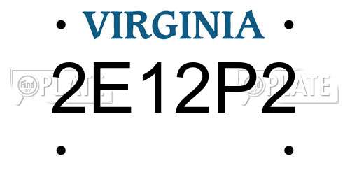 2E12P2 Virginia License Plate