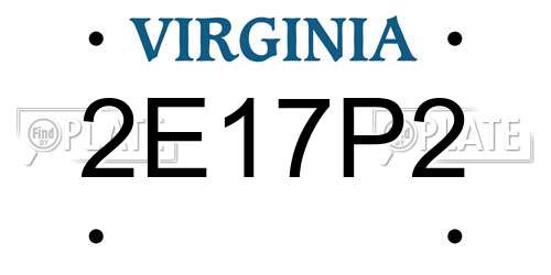 2E17P2 Virginia License Plate