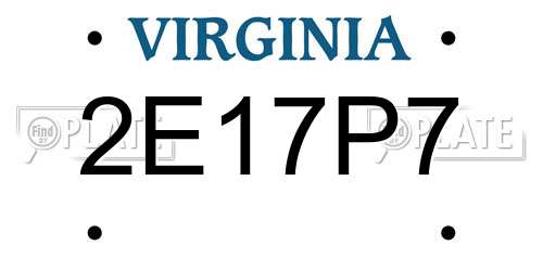 2E17P7 Virginia License Plate