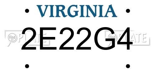 2E22G4 Virginia License Plate