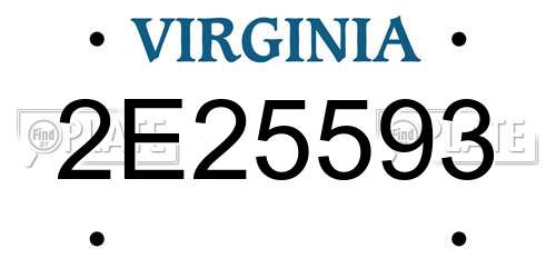 2E25593 Virginia License Plate