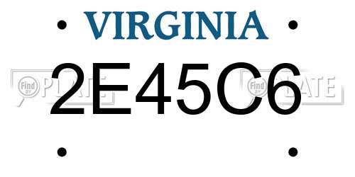 2E45C6 Virginia License Plate
