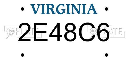 2E48C6 Virginia License Plate