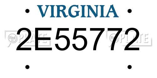 2E55772 Virginia License Plate
