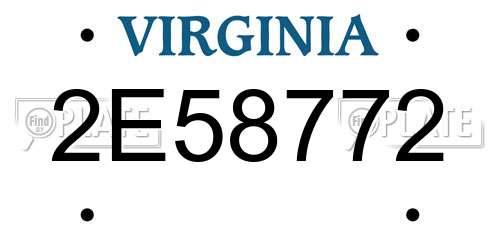 2E58772 Virginia License Plate