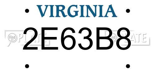 2E63B8 Virginia License Plate