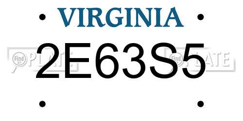 2E63S5 Virginia License Plate