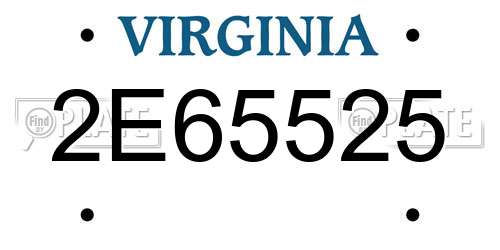 2E65525 Virginia License Plate