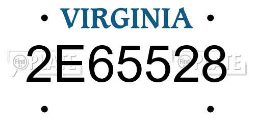 2E65528 Virginia License Plate