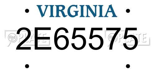 2E65575 Virginia License Plate
