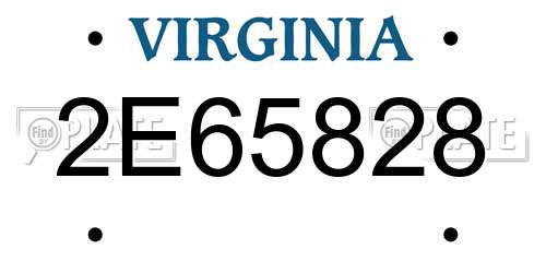 2E65828 Virginia License Plate