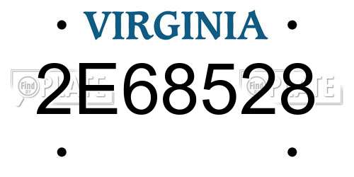 2E68528 Virginia License Plate