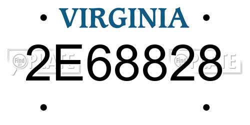 2E68828 Virginia License Plate
