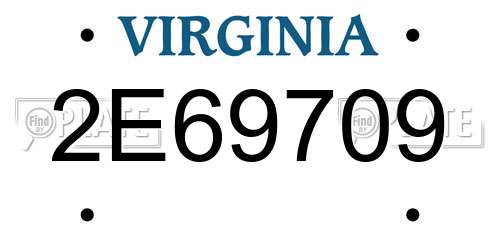 2E69709 Virginia License Plate