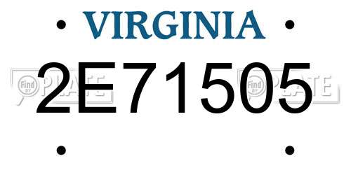2E71505 Virginia License Plate