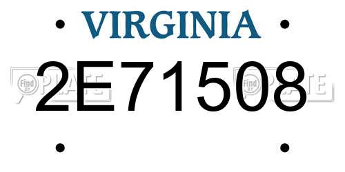 2E71508 Virginia License Plate