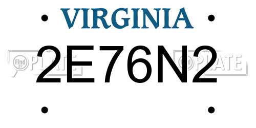 2E76N2 Virginia License Plate