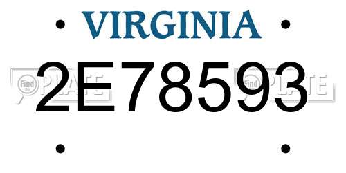 2E78593 Virginia License Plate