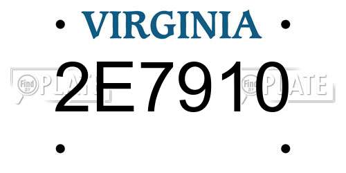 2E7910 Virginia License Plate