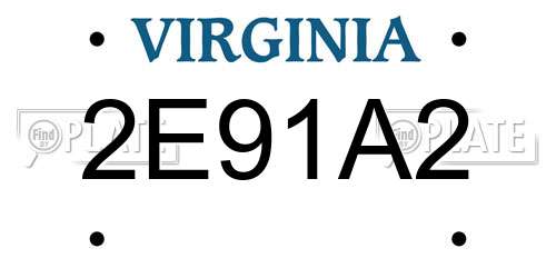 2E91A2 Virginia License Plate