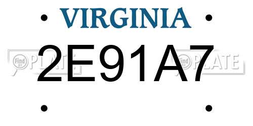 2E91A7 Virginia License Plate