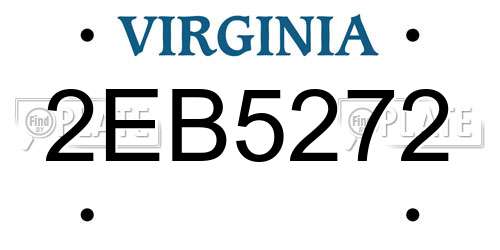 2EB5272 Virginia License Plate