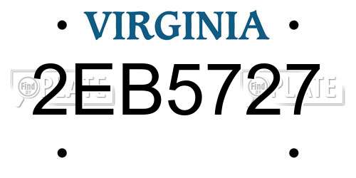 2EB5727 Virginia License Plate