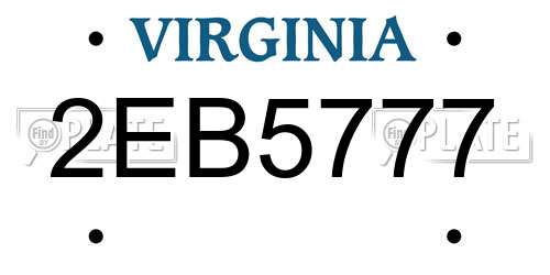 2EB5777 Virginia License Plate