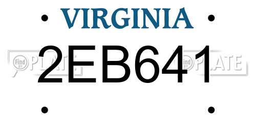 2EB641 Virginia License Plate