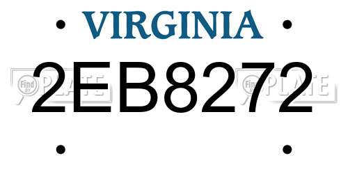 2EB8272 Virginia License Plate