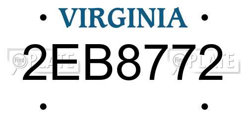 2EB8772 Virginia License Plate