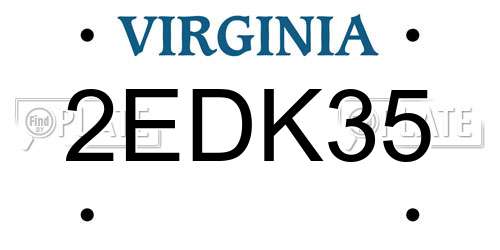2EDK35 Virginia License Plate