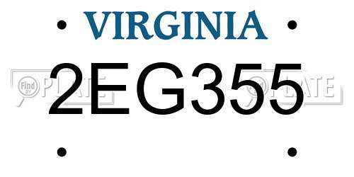 2EG355 Virginia License Plate