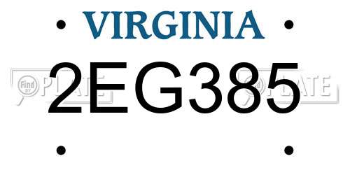 2EG385 Virginia License Plate